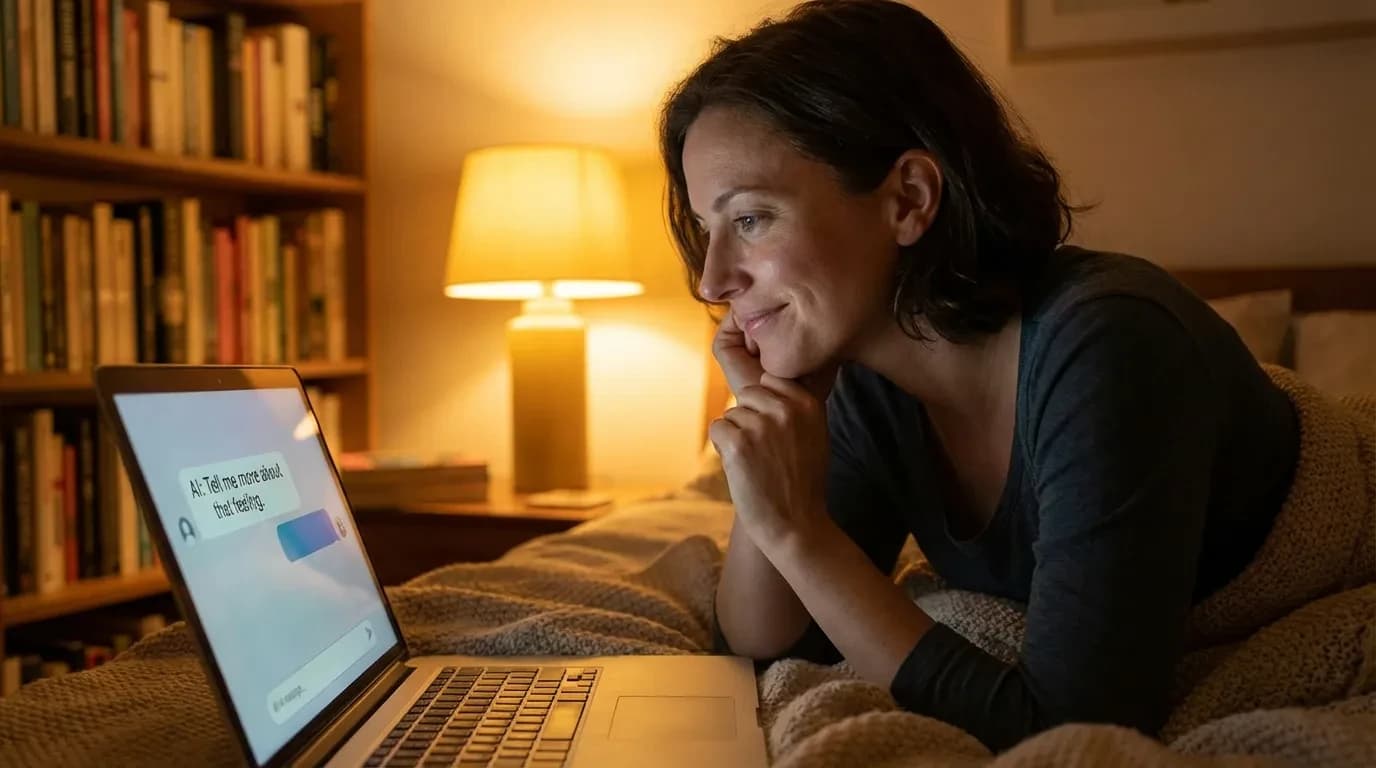 Uncensored adult AI chat conversation showing natural intimate dialogue on Girlfriendly AI