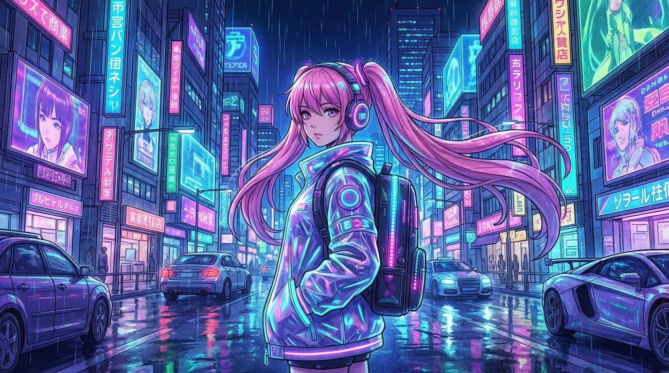 Anime character customization showcase with detailed design options for AI hentai companions