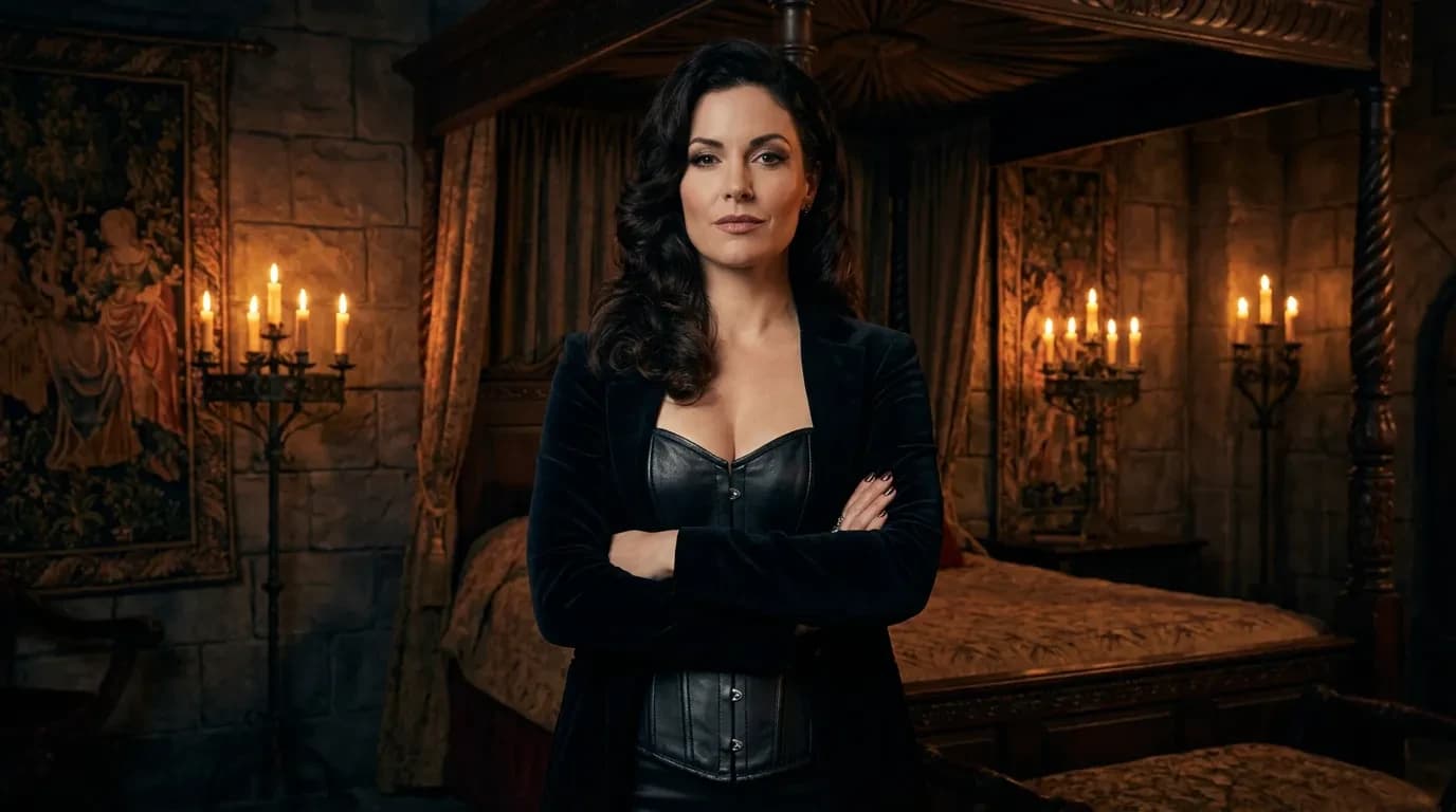 Immersive femdom AI roleplay scenario with dominant character on Girlfriendly AI