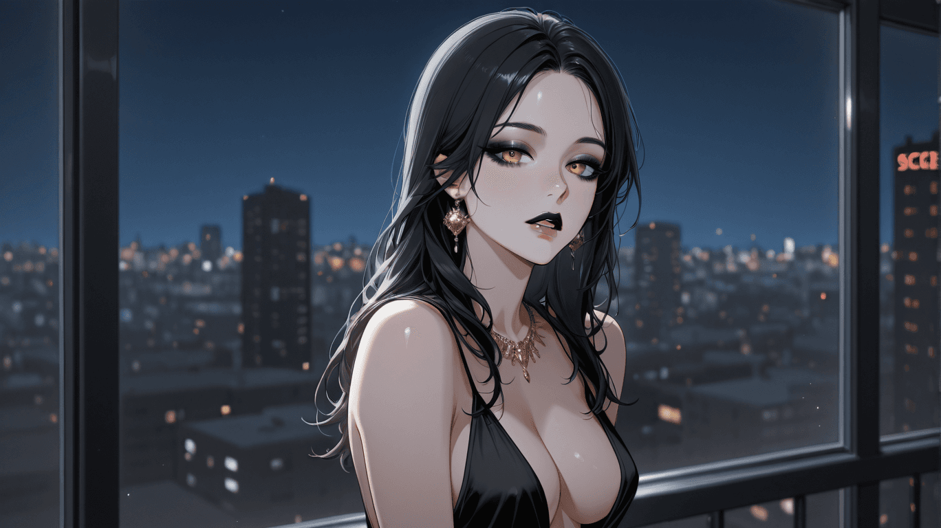 Attractive person engaging with NSFW ChatGPT alternative on device, showing uncensored conversation