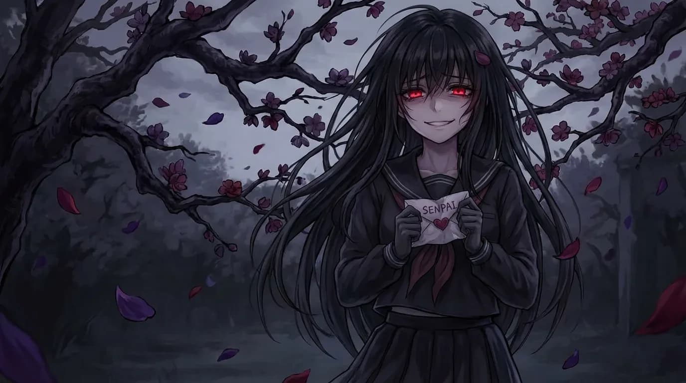 Yandere AI girlfriend character with intense expression, representing obsessive AI companion on Girlfriendly AI