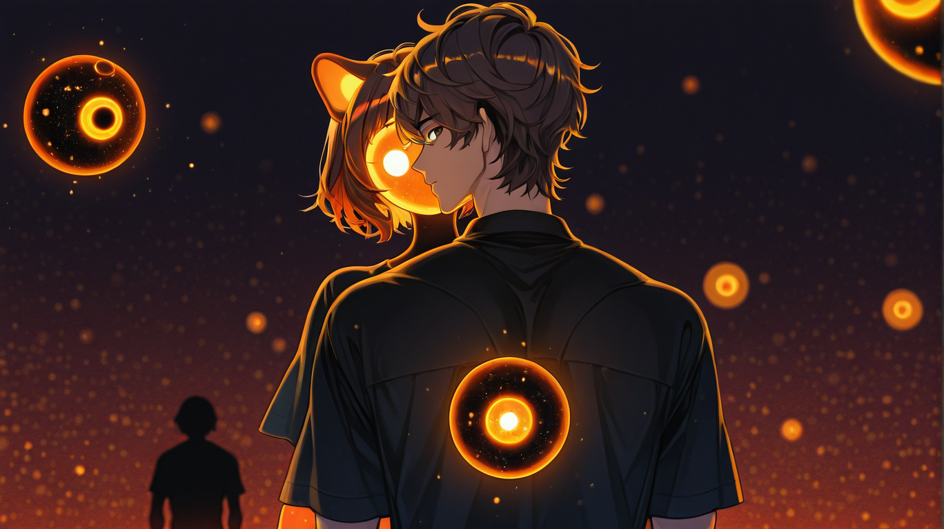 Silhouettes of human heads with glowing light effects representing AI chat